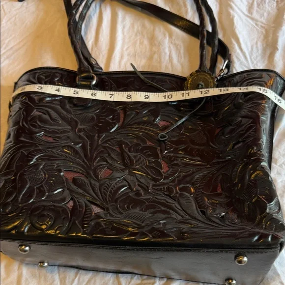 Patricia Nash Black Floral Embossed Tote - Picture 10 of 12